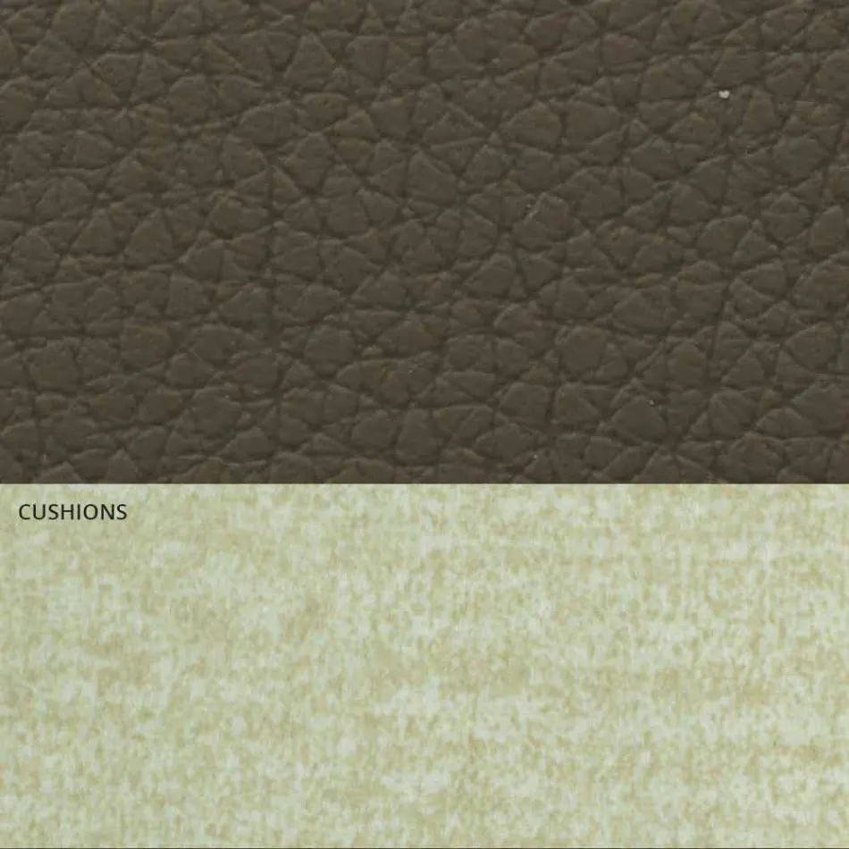 Moderne dobbeltseng i kunstlæder og stof fremstillet i Italien - Zeldo Viadurini