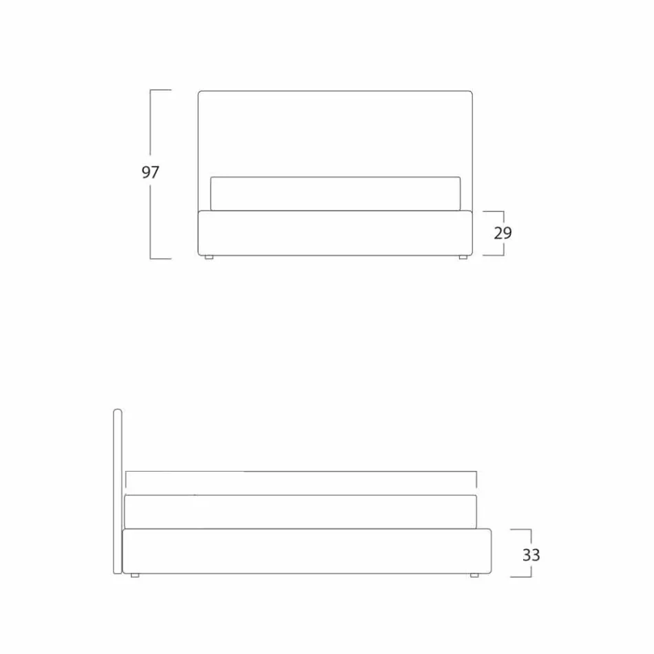 Moderne dobbeltseng, uden opbevaring, Gaya New by Bolzan Viadurini