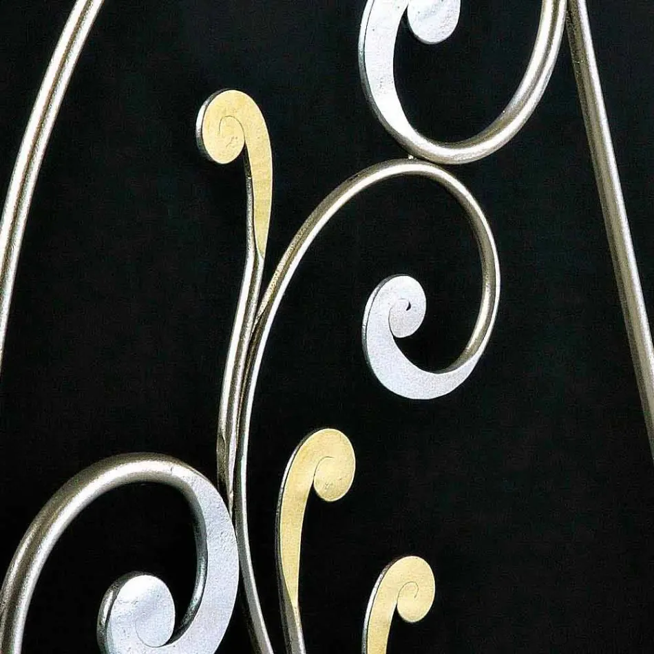 neoklassisk dobbeltseng i fuld hånd-smedet jern Jessica Viadurini