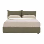 Dobbeltseng betrukket med stof med sorte fødder lavet i Italien - Bandola Viadurini