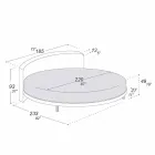 Rundt design dobbeltseng dækket i Made in Italy stof - Rello Viadurini