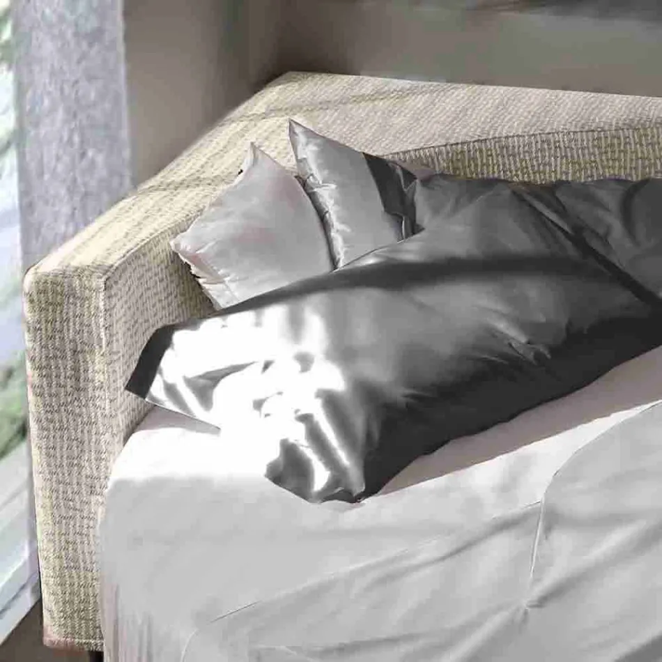 Moderne rund dobbeltseng med kantet hovedgærde fremstillet i Italien - Tima Viadurini