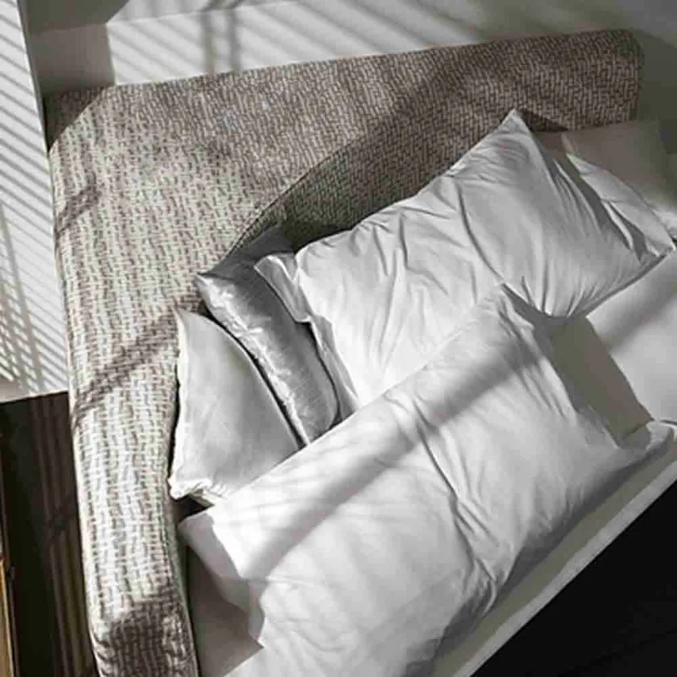 Moderne rund dobbeltseng med kantet hovedgærde fremstillet i Italien - Tima Viadurini