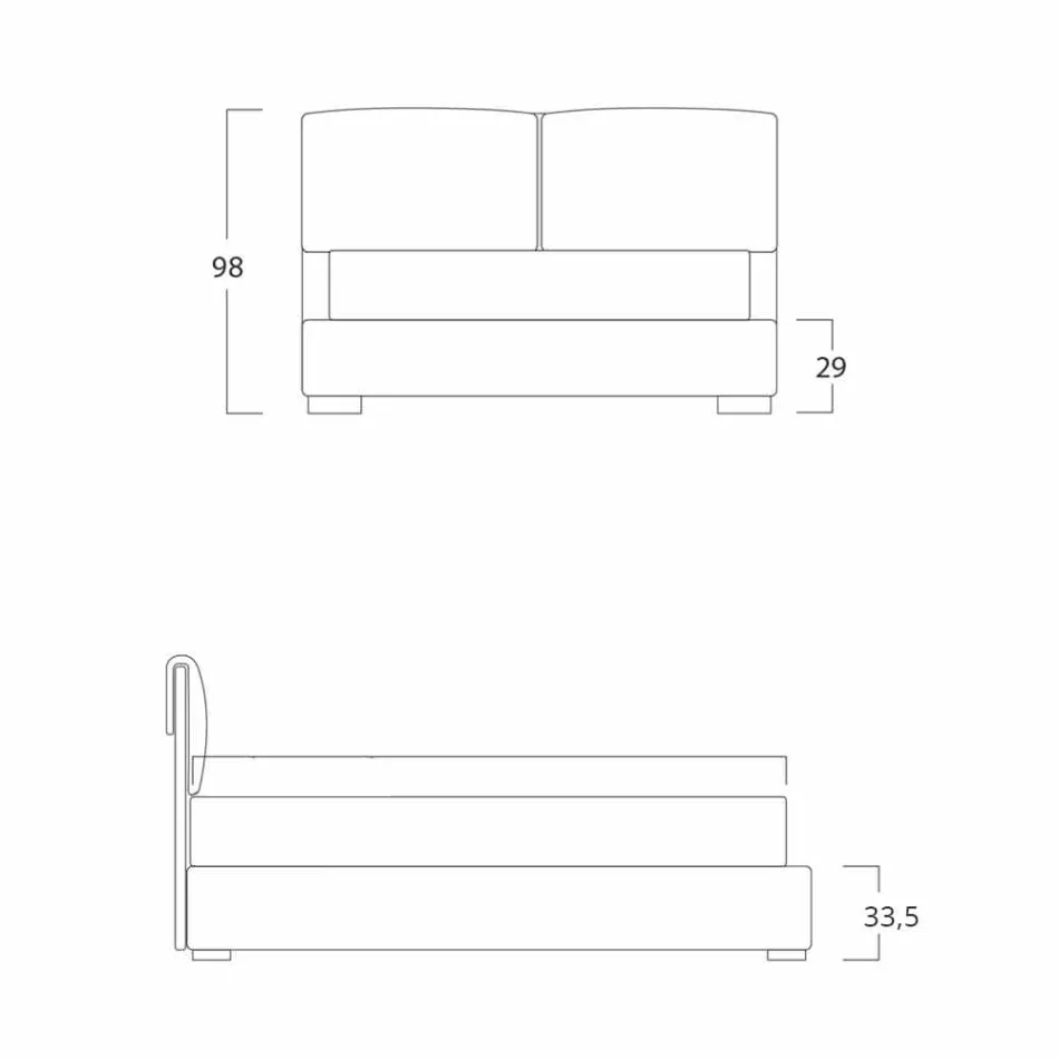 Dobbeltseng uden kasse, moderne design, Iorca ved Bolzan Viadurini