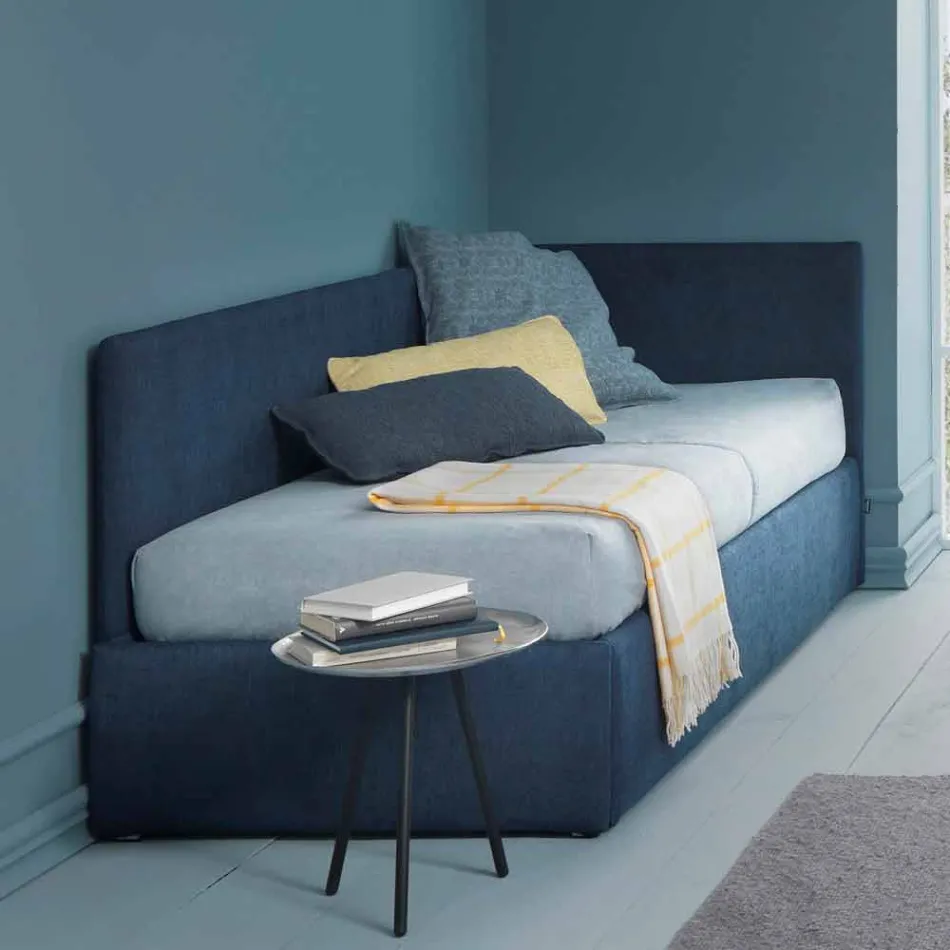 Enkelt hjørneseng, med Line4 Bolzan hovedgavl og sidepanel Viadurini