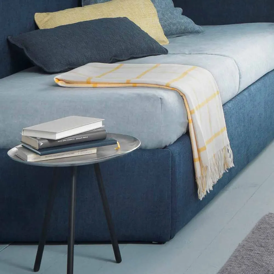 Enkelt hjørneseng, med Line4 Bolzan hovedgavl og sidepanel Viadurini