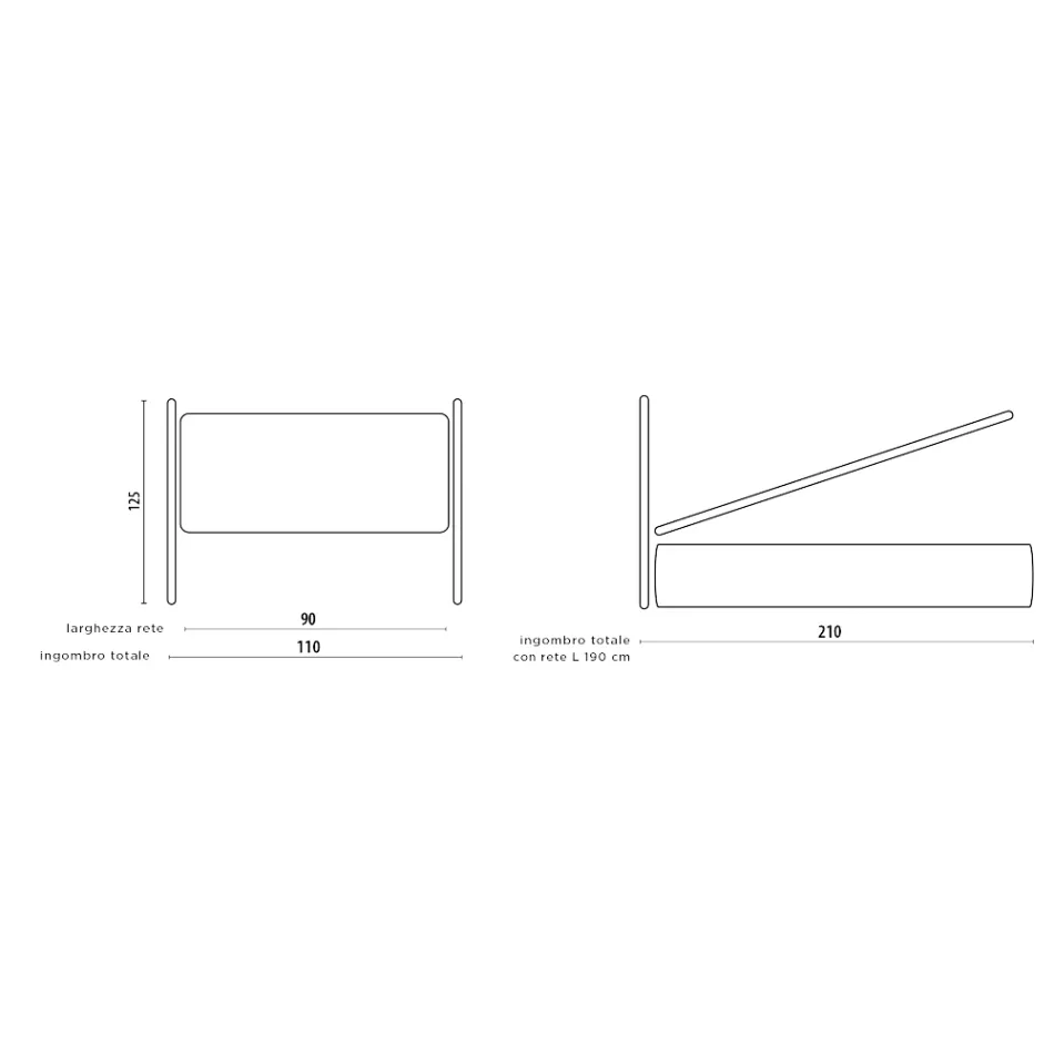 Enkeltseng med valgfri opbevaring Made in Italy - Ciccio Viadurini