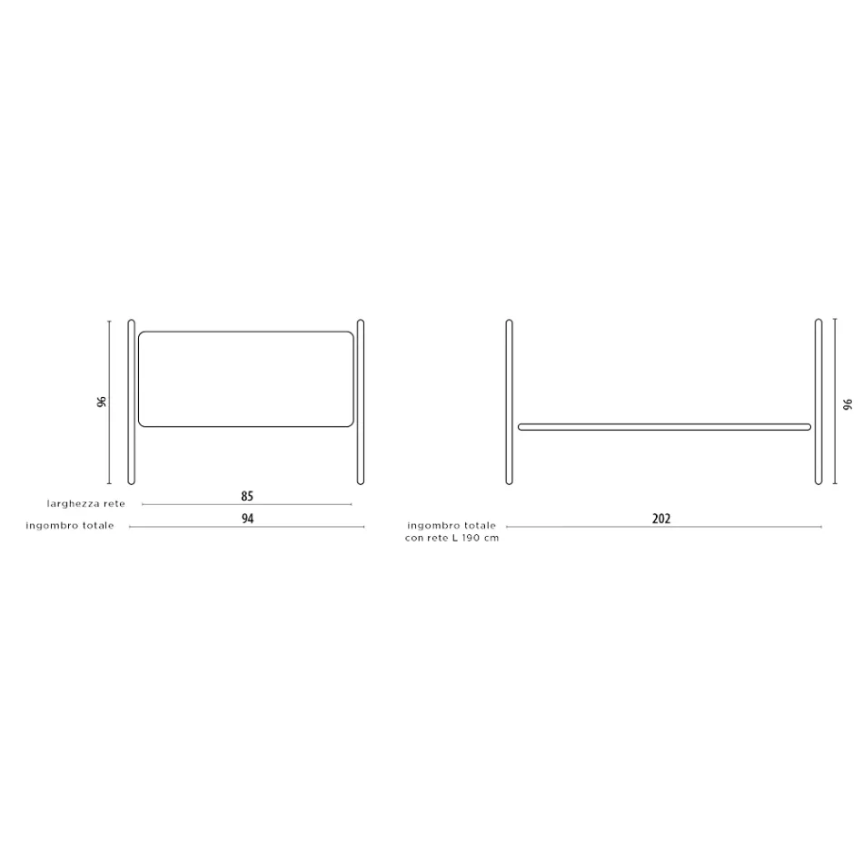Enkeltseng med koordineret jernstruktur lavet i Italien - Lillo Viadurini