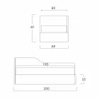 Enkeltseng med formet hovedgavl og sidepanel, Line8 Bolzan Viadurini