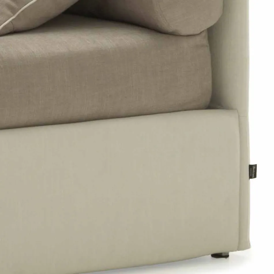 Enkeltseng med hovedgærde, jern og træstruktur Linje af Bolzan Viadurini