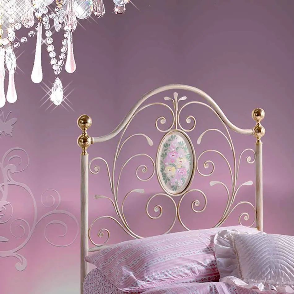 Enkeltseng i Smedejern Turquoise Viadurini