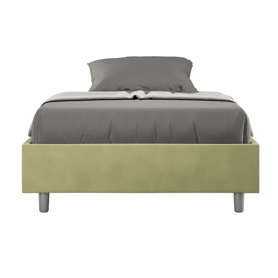 Queensize seng 120x200 cm betrukket med mikrofiber fremstillet i Italien - Athlete Viadurini