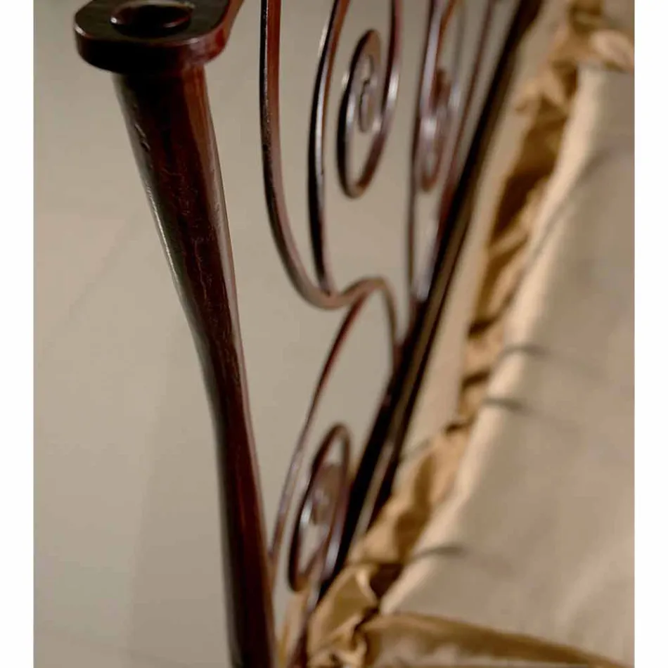 En seng og en halv Square Smedejern Ares Viadurini