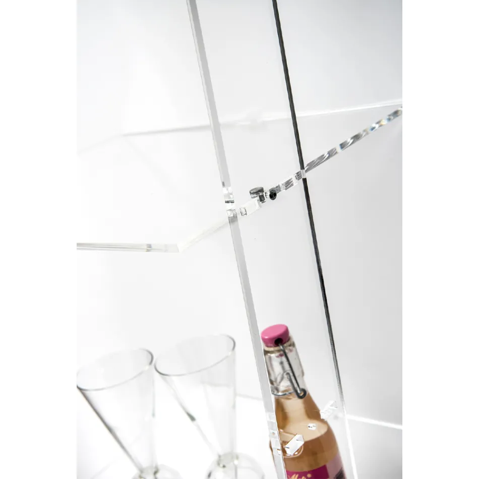 Vægreol i gennemsigtigt plexiglasdesign op til 4 elementer - Trezza Viadurini