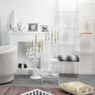 Transparent plexiglas væg reol design op til 4 elementer - Trezza Viadurini