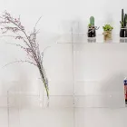 Bogreol transparent væg Sfera3 L180 x H180 x P30 cm, fremstillet i Italien Viadurini