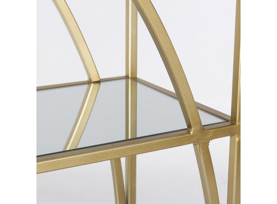 Højstål reol og 3 glashylder Elegant design - Noralea Viadurini