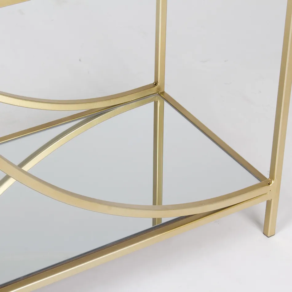 Lav stål reol og 3 glashylder Elegant design - Noralea Viadurini