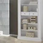 Reol med 6 åbne rum og 2 skuffer Made in Italy - Flora Viadurini