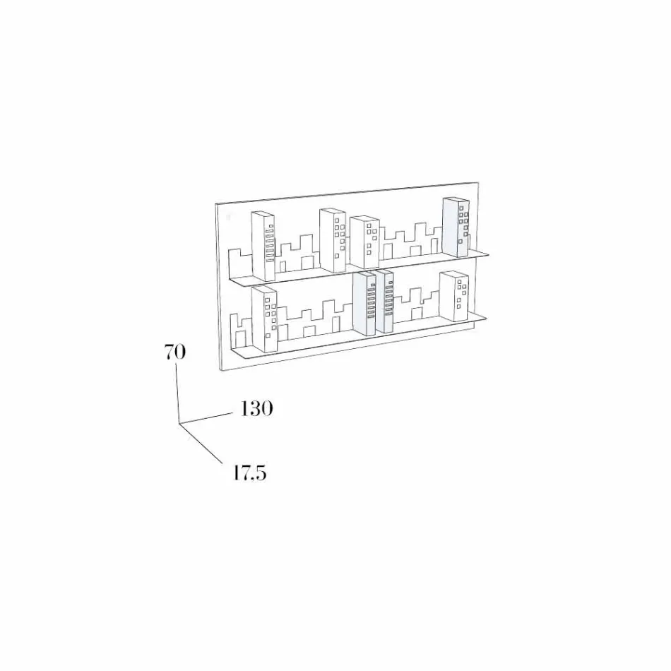 Bibliotek fra Hang Skyline 130x70 Mabele Viadurini