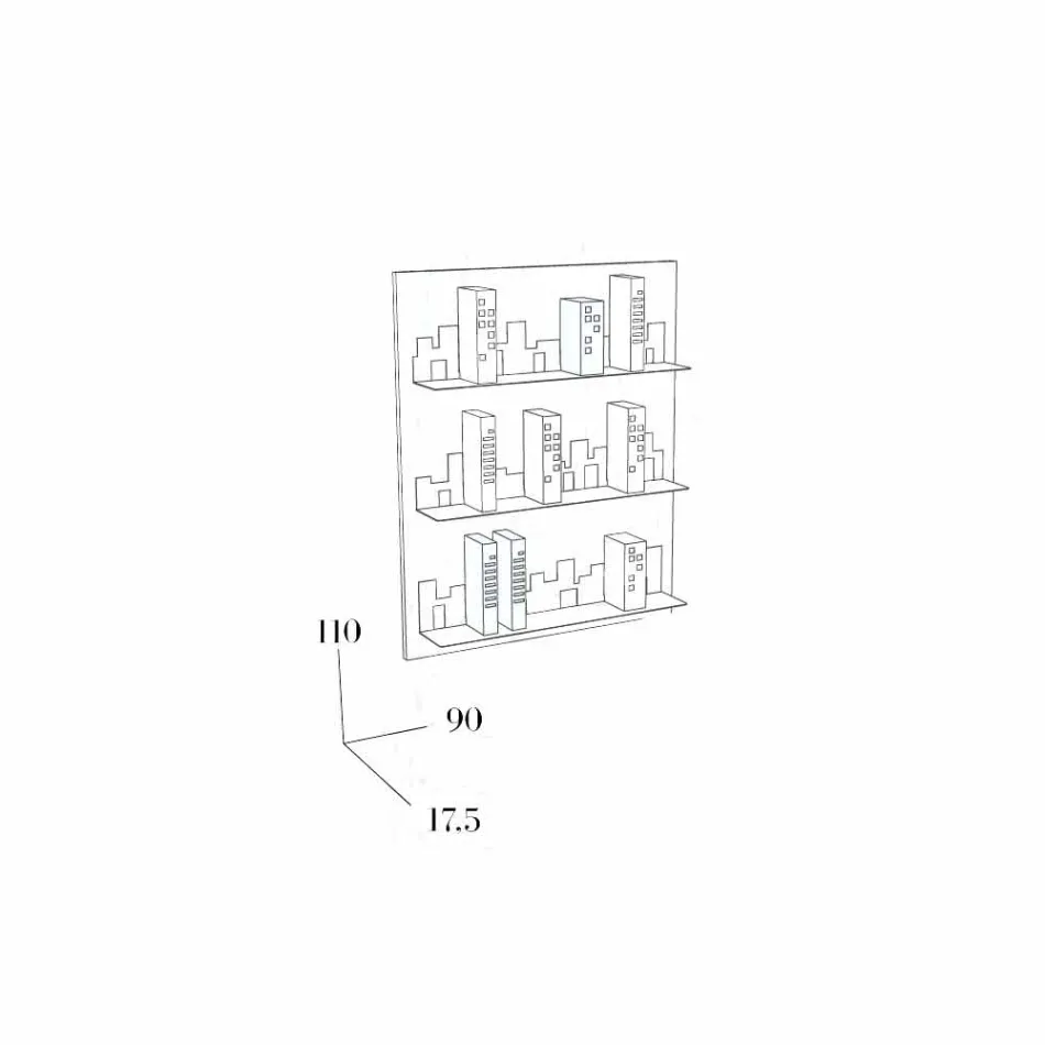 Bibliotek fra Hang Skyline 90x110 Mabele Viadurini
