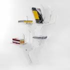 Bogreol hvid moderne design Carol Wall, lavet i Italien Viadurini