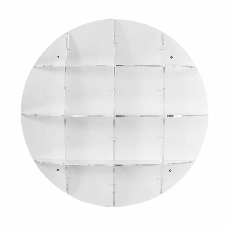 Bogreol hvid moderne design væg Thu, lavet i Italien Viadurini