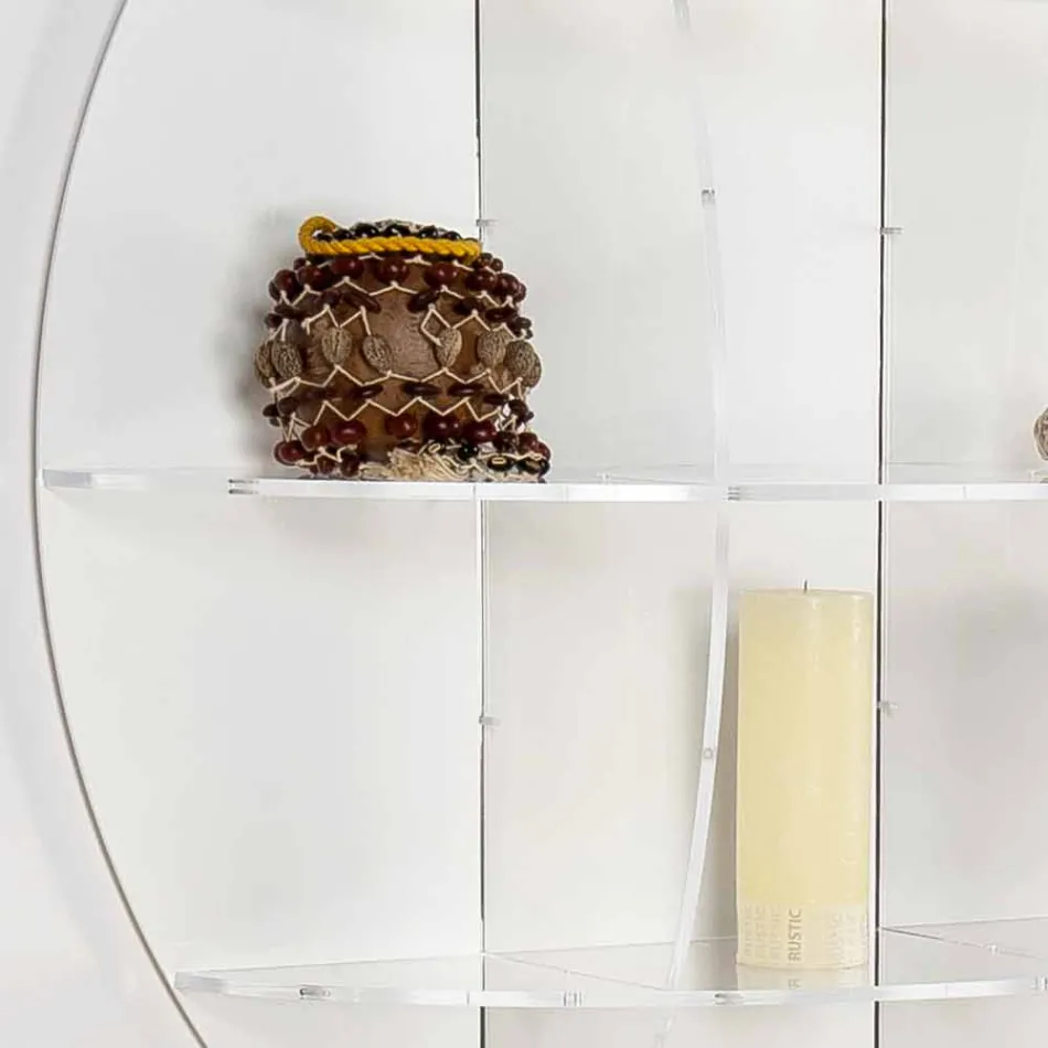 Bogreol hvid moderne design væg Thu, lavet i Italien Viadurini