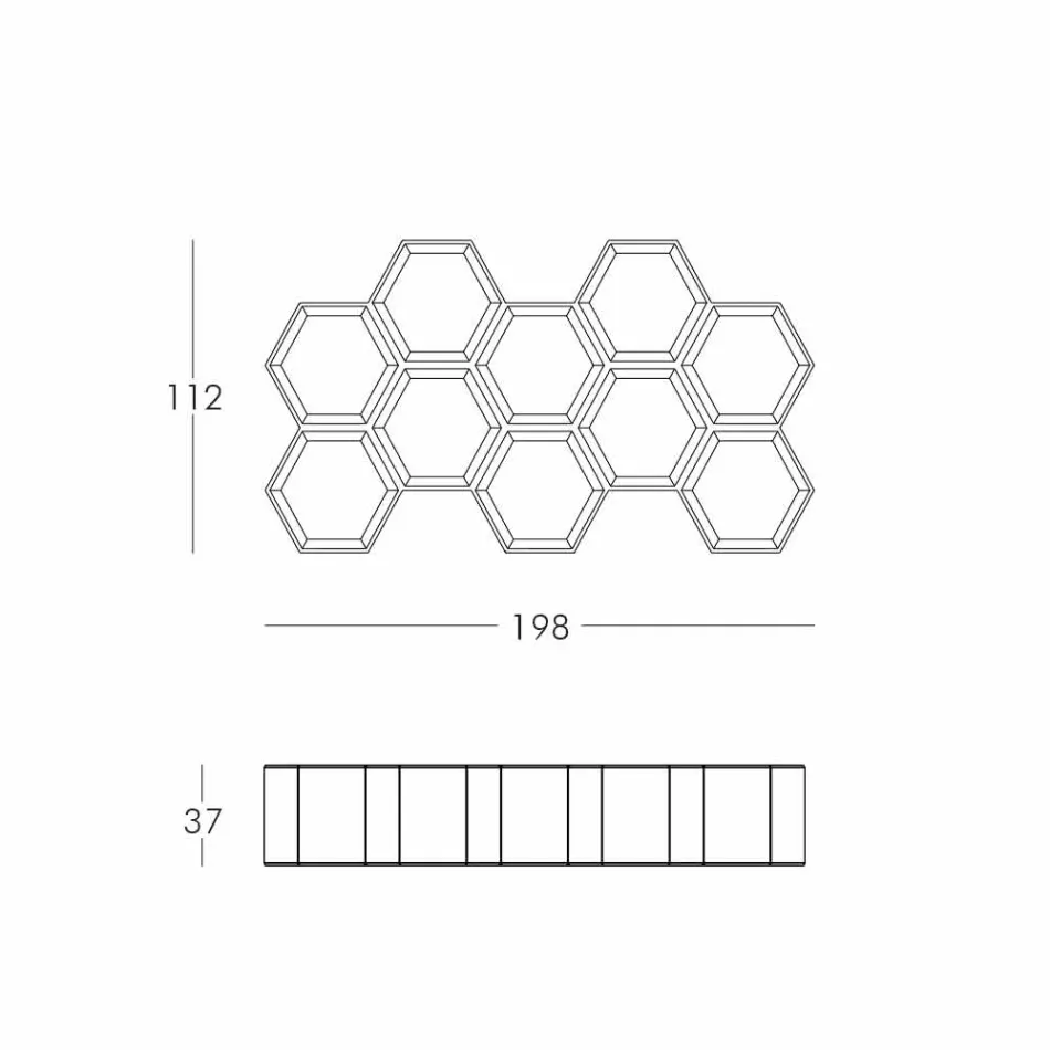 Slide Hexa farvet væg bogreol i Italien Viadurini