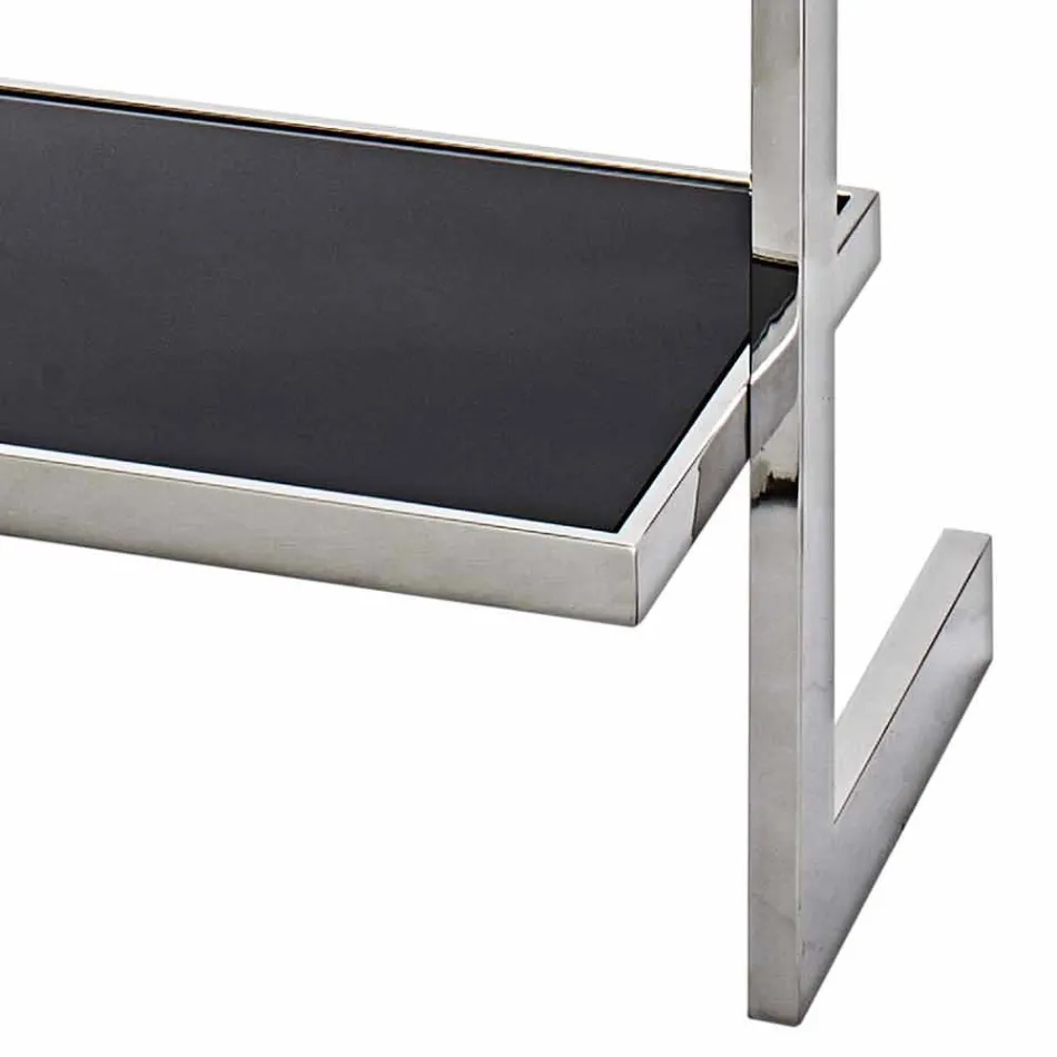 Bogreol væg stål og glas design 60x180x44cm Tafre Viadurini