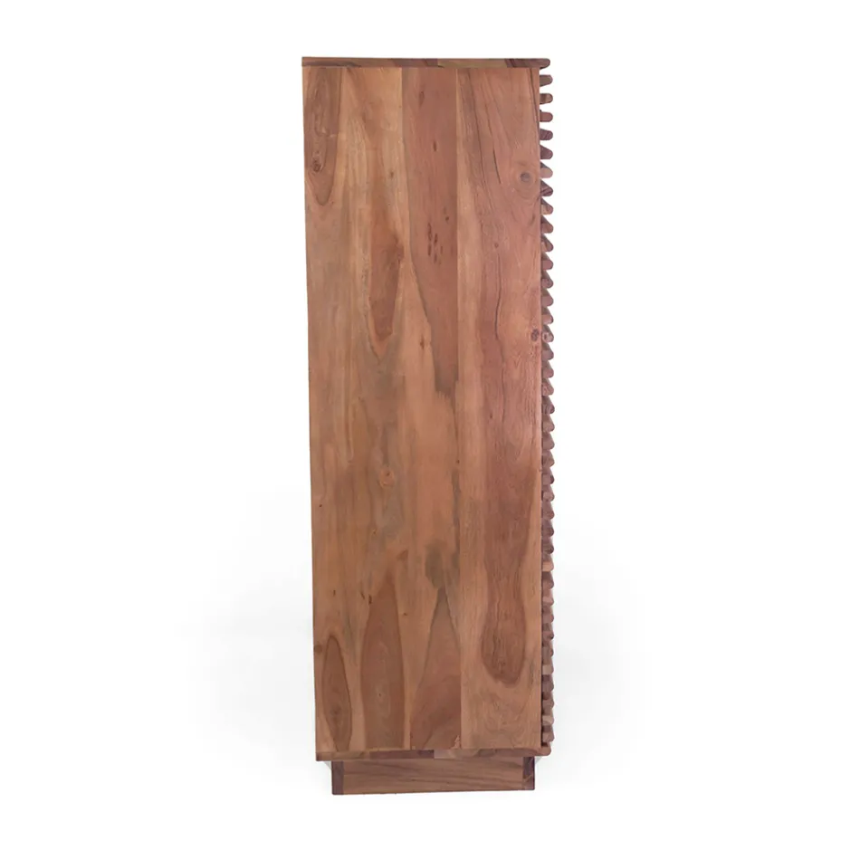 Bogreol til stuen lavet af akacietræ - Vortice Viadurini