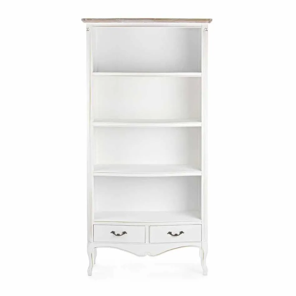 Klassisk gulvreol i træ med metalhåndtag Homemotion - Spina Viadurini