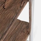 Homemotion moderne gulvreol i forkromet stål og træ - Lisotta Viadurini