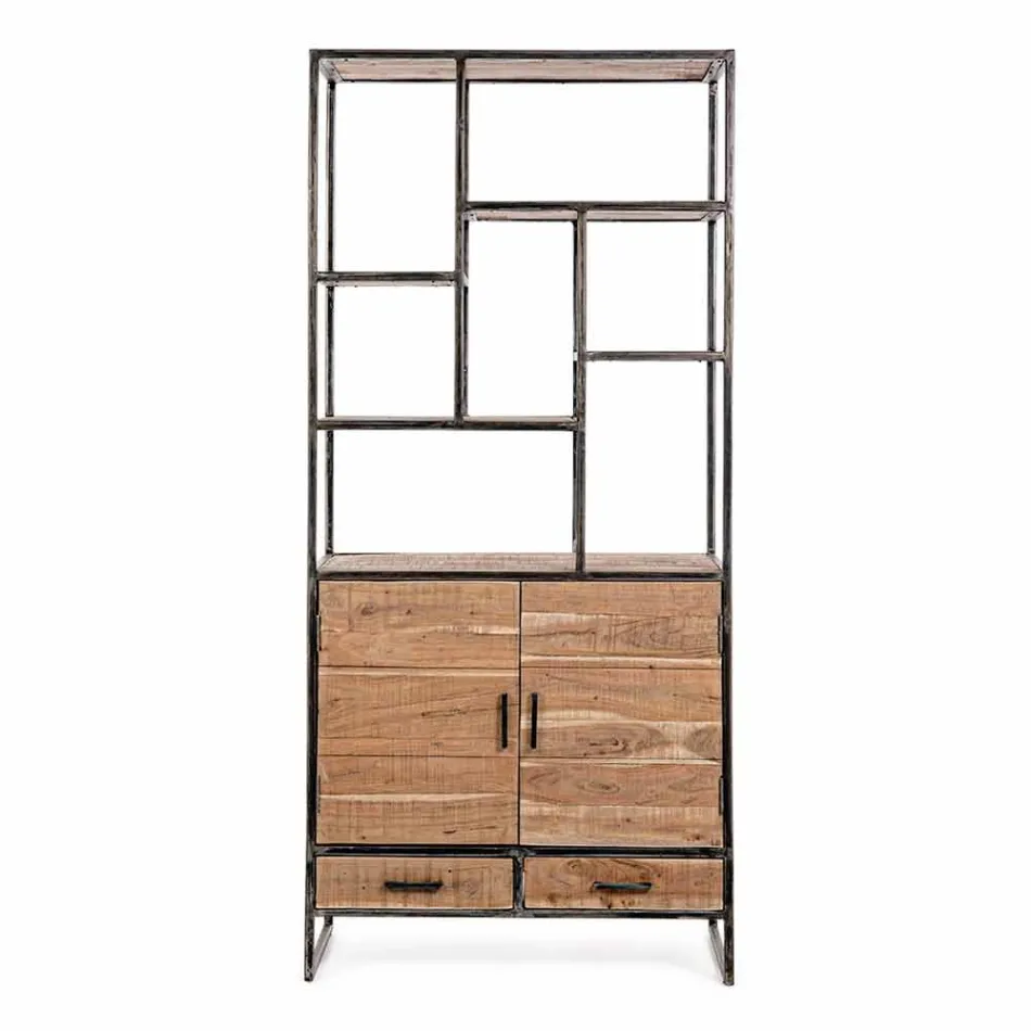 Homemotion gulvreol i malet stål med træhylder - Zompo Viadurini