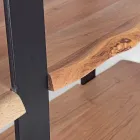 Homemotion Moderne stålgulvreol med træhylder - Lanza Viadurini