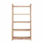 Moderne gulvreol i akacietræ med 5 hylder Homemotion - Lauro Viadurini