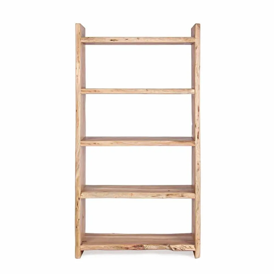 Moderne gulvreol i akacietræ med 5 hylder Homemotion - Lauro Viadurini