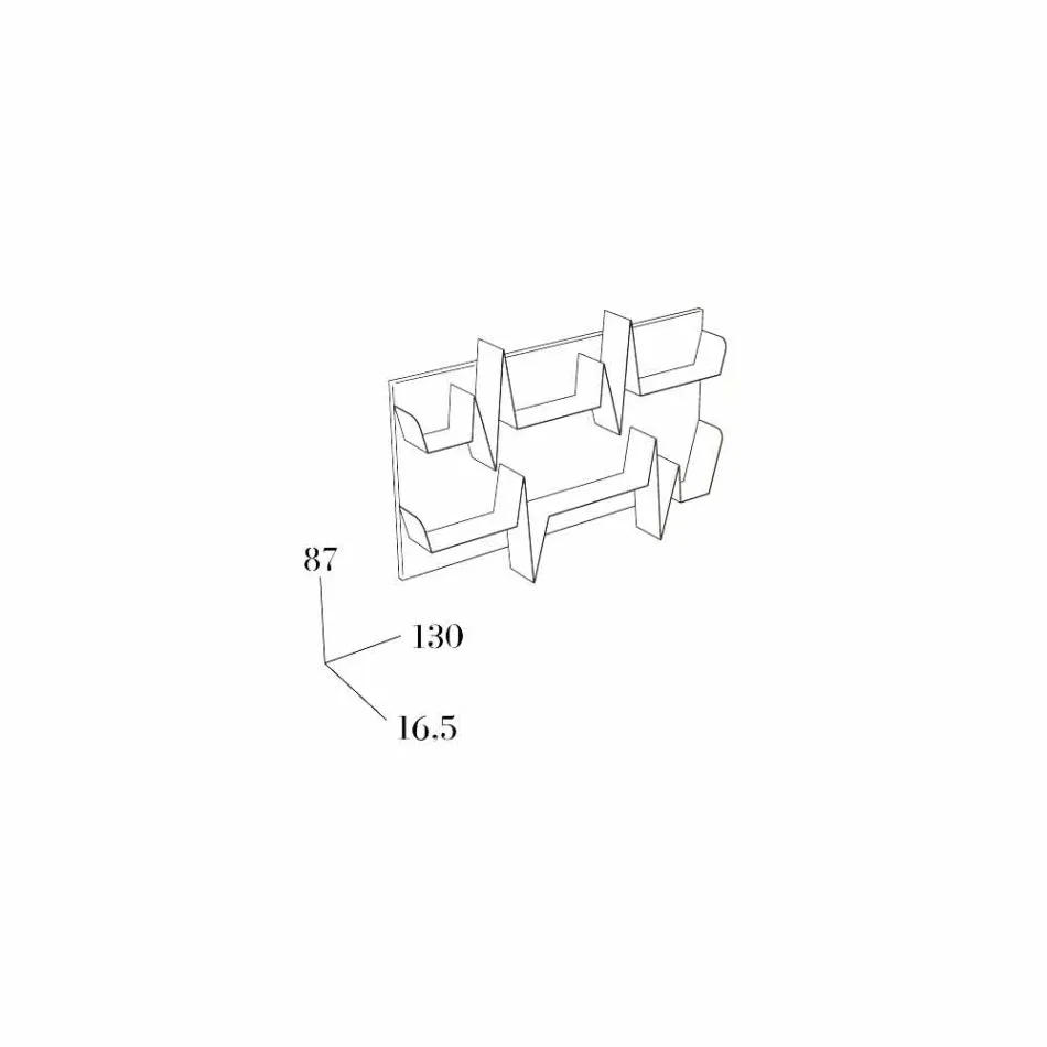 Bibliotek Design Battikuore 130x87 (2 hylder) Mabele Viadurini