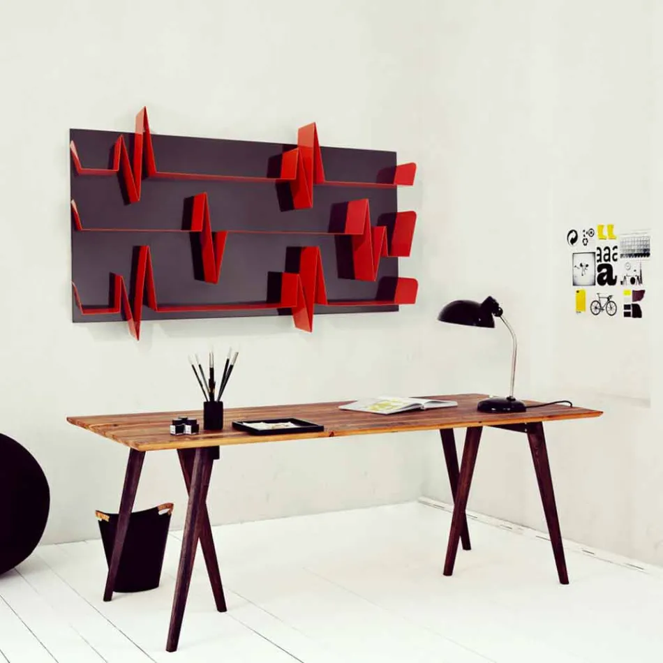 Bibliotek Design Battikuore 186x101 (3 hylder) Mabele Viadurini