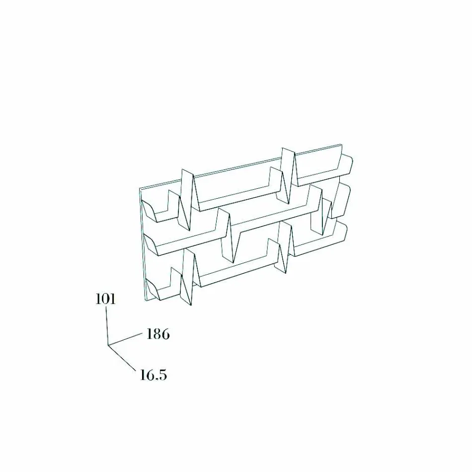 Bibliotek Design Battikuore 186x101 (3 hylder) Mabele Viadurini