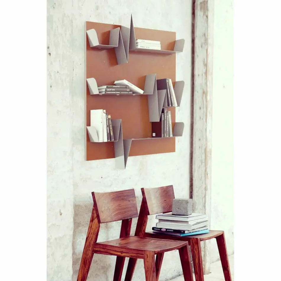 Bibliotek Design Battikuore 90x127 (3 hylder) Mabele Viadurini