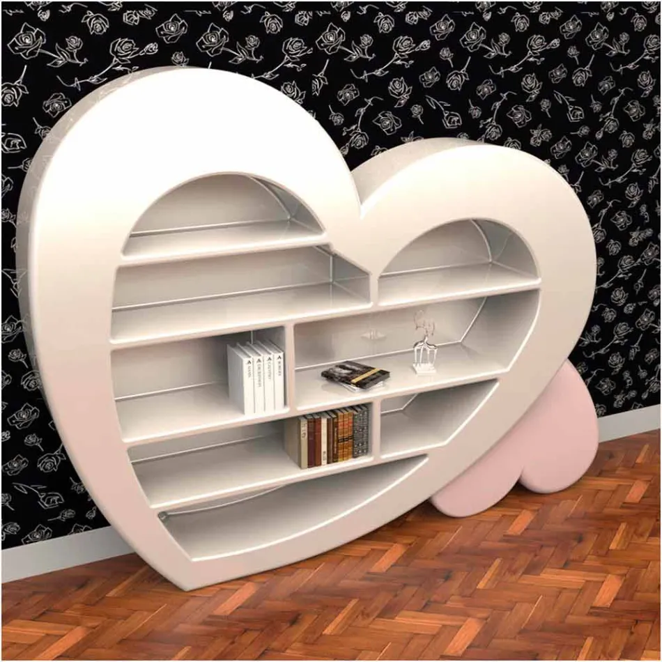 Design bogreol i Adamantx® Cuore Made in Italy Viadurini