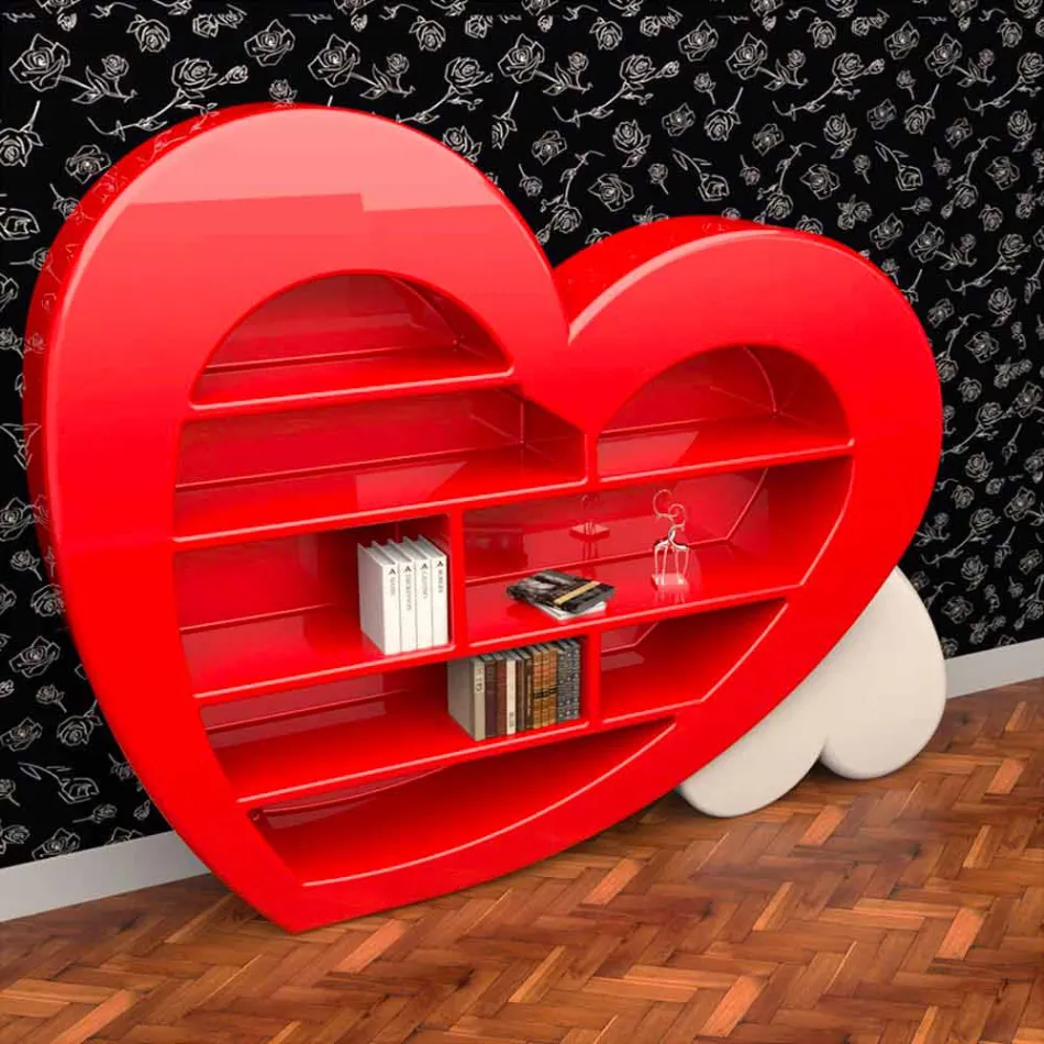 Design bogreol i Adamantx® Cuore Made in Italy Viadurini