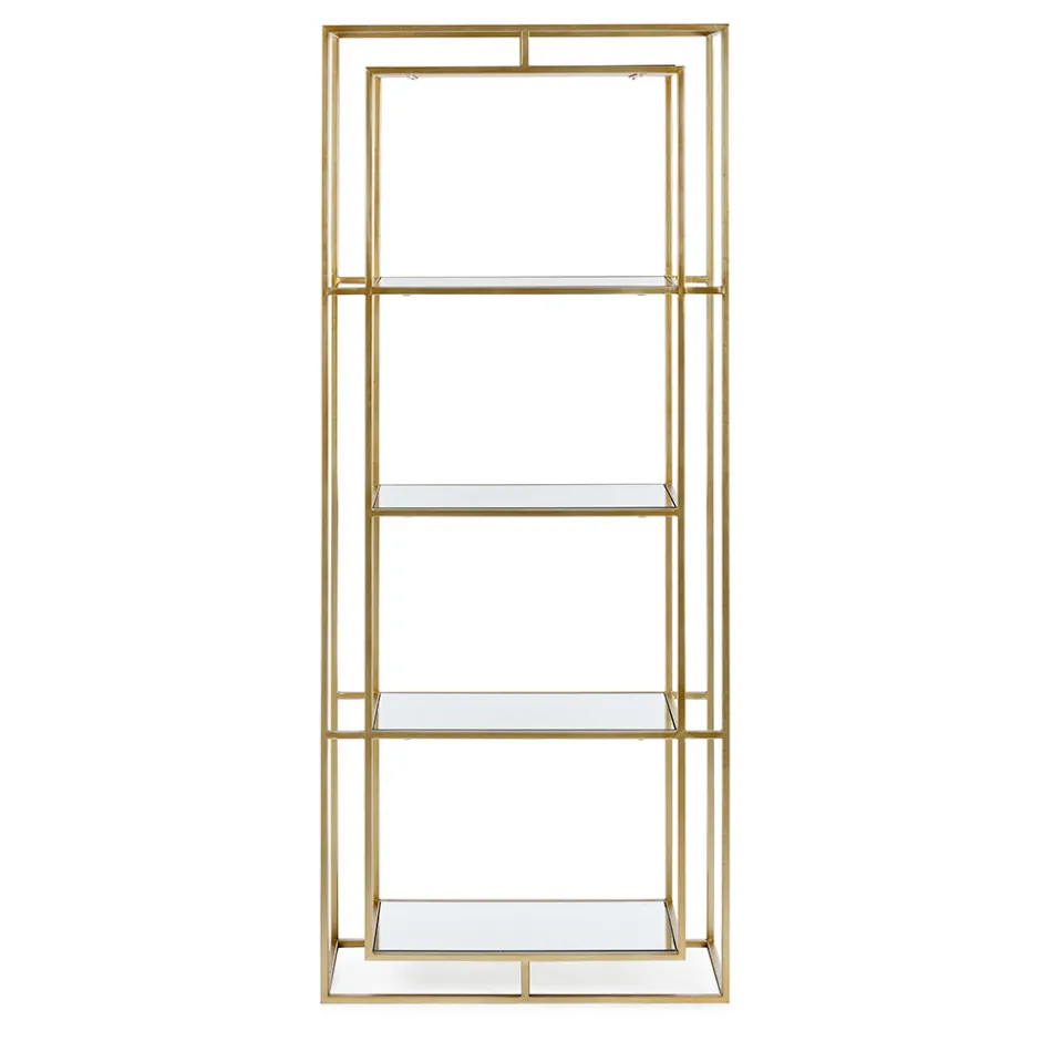 Fritstående stål- og glashylder Bogreol Elegant design - Noralea Viadurini