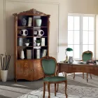 Indlagt Bassano valnøddetræ reol med Made in Italy døre - Commodo Viadurini