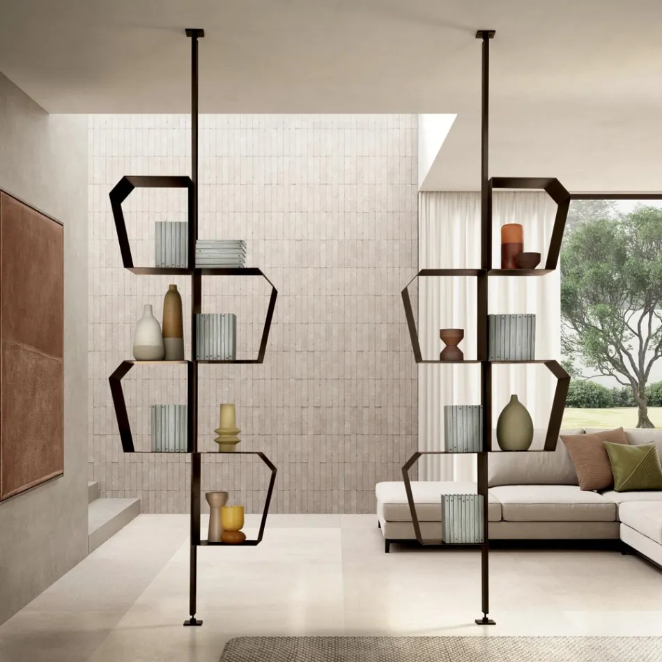 Malet metalreol med justerbare ben Lavet i Italien - Fernanda Viadurini