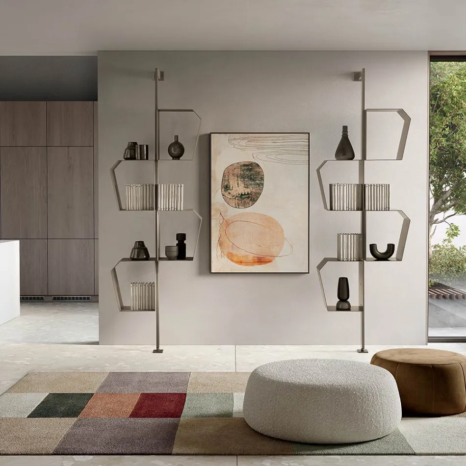 Malet metalreol med justerbare ben Lavet i Italien - Fernanda Viadurini