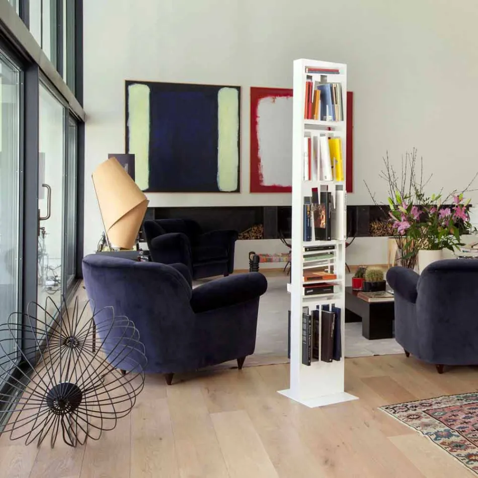 Moderne gulvreol med hvidmetalshylder fremstillet i Italien - Bolivia Viadurini