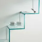 Reol til genstande på væggen Originaldesign i glasstige - Volano Viadurini