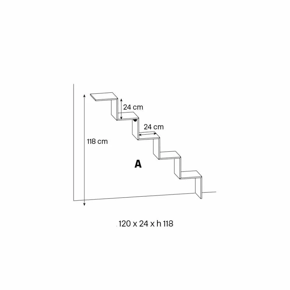Reol til genstande på væggen Originaldesign i glasstige - Volano Viadurini